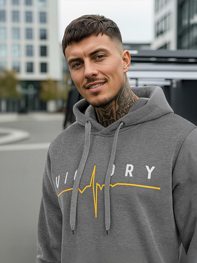 Bluza z kapturem męska grafitowa OZONEE JS/8B1757/5