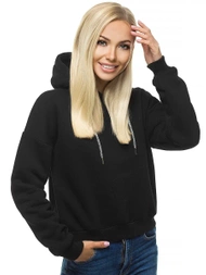Bluza z kapturem damska czarna OZONEE O/12102