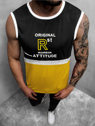 T-Shirt męski bez rękawów żółty OZONEE JS/SS11082Z