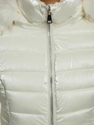 Kurtka zimowa damska z futerkiem ecru OZONEE O/DK030/10