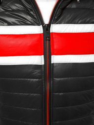 Kamizelka męska pikowana z kapturem czarna OZONEE N/6700