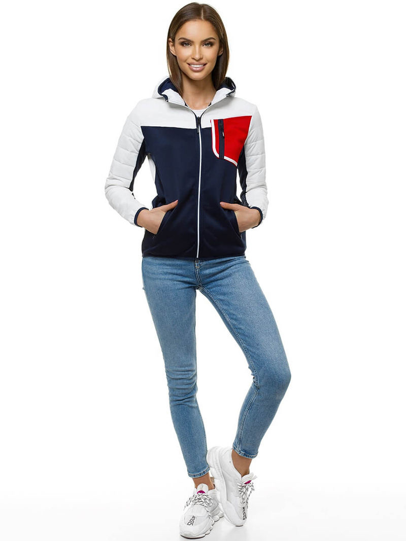 Куртка жіноча Бiло-Темно синiй OZONEE JS/KSW4006