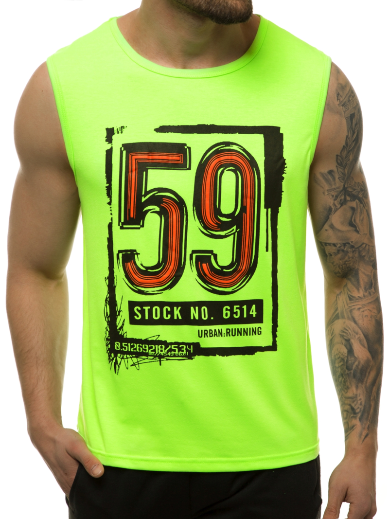 T-Shirt męski bez rękawów zielony OZONEE JS/KS2097