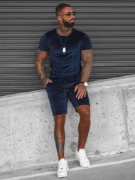 Komplet dresowy męski welurowy granatowy OZONEE O/12133Z