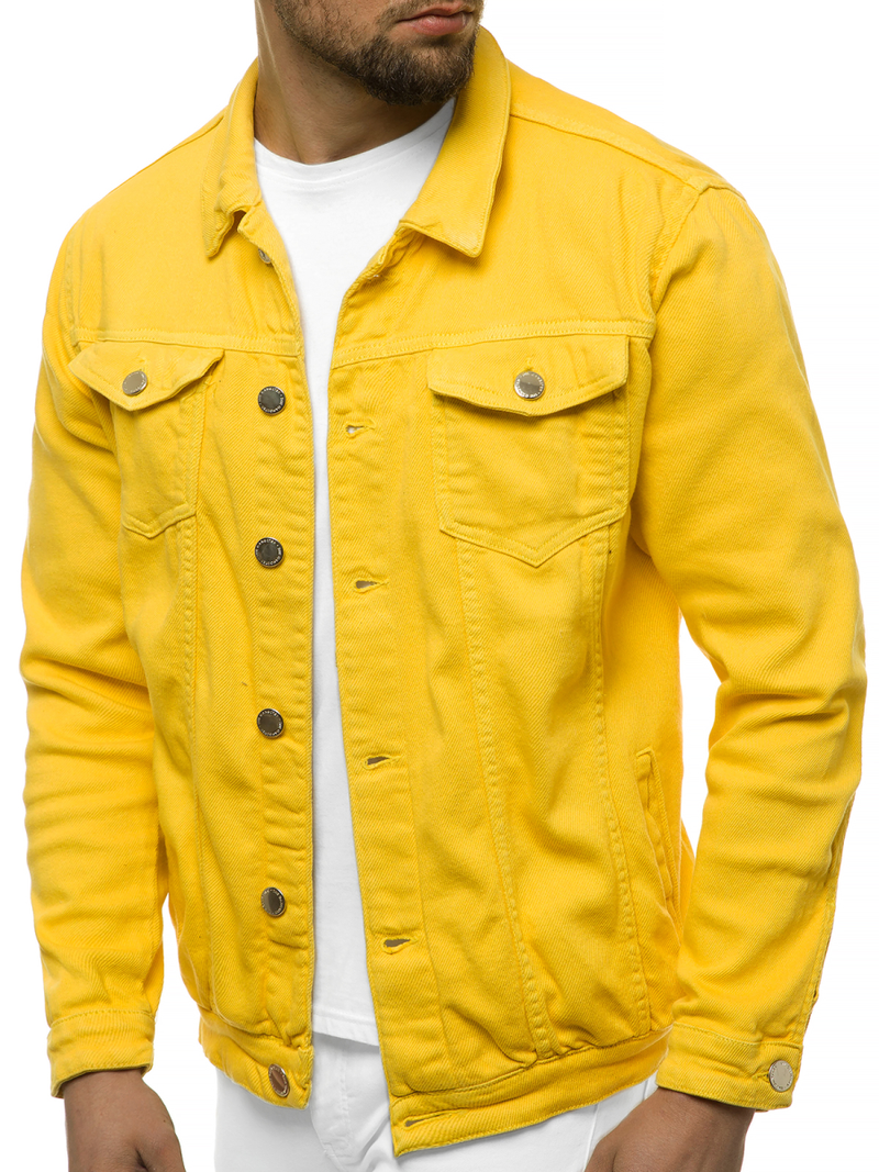 Kurtka jeans męska żółta OZONEE G/620