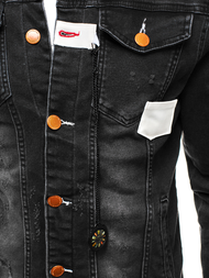 Kurtka jeans męska czarna OZONEE G/600
