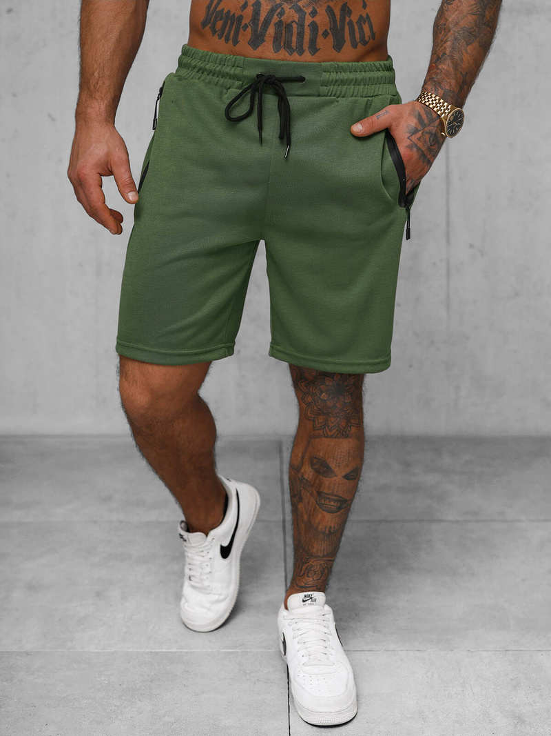 Spodenki dresowe męskie khaki OZONEE JS/17K533/29