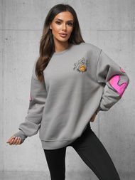 Bluza oversize szara OZONEE O/SWE23041Z