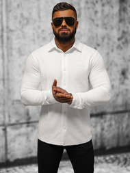 Bluza męska z kołnierzykiem ecru OZONEE O/TB2271