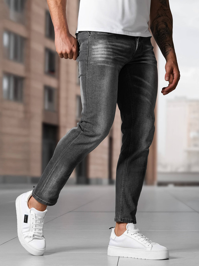Spodnie jeansowe męskie slim fit grafitowe OZONEE NB/MP0199GSZ