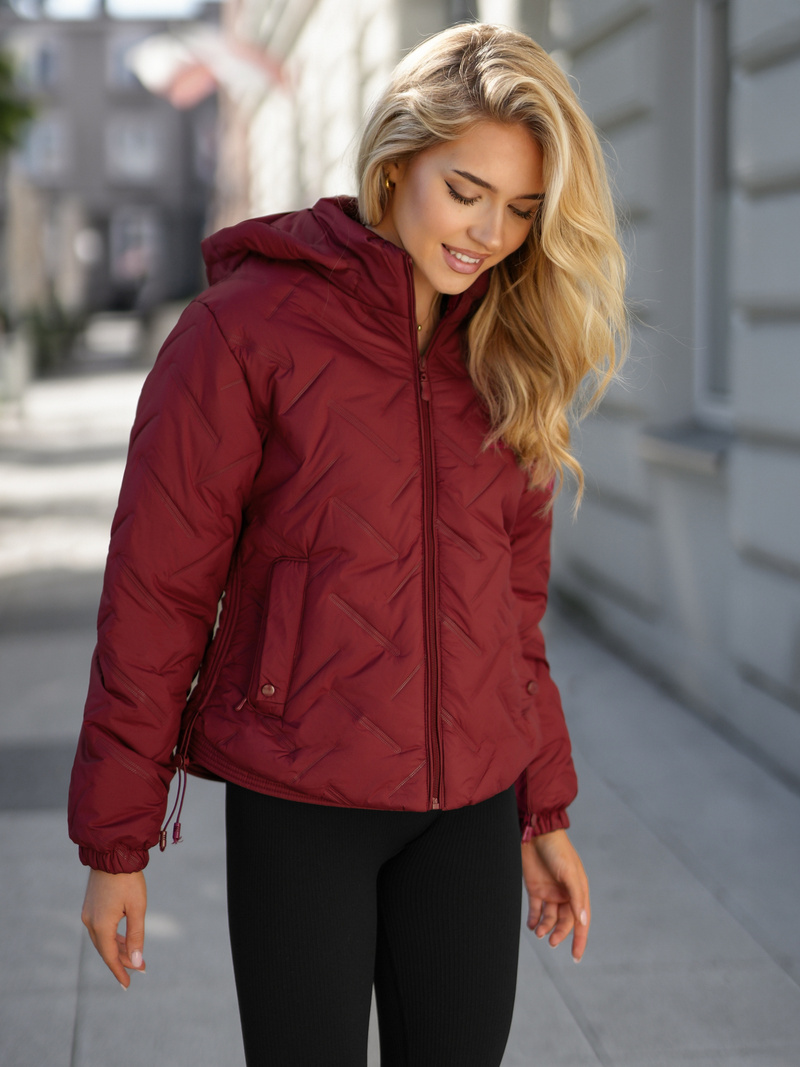 Kurtka damska pikowana burgundowa OZONEE JS/16M9315/06
