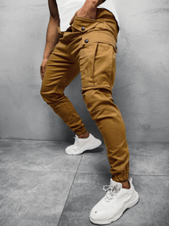 Spodnie męskie chino joggery camelowe OZONEE A/1005