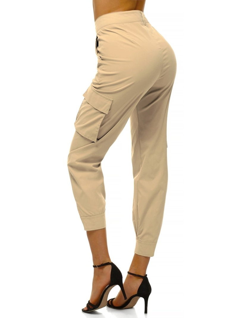 Spodnie damskie joggersy beżowe OZONEE O/HM002