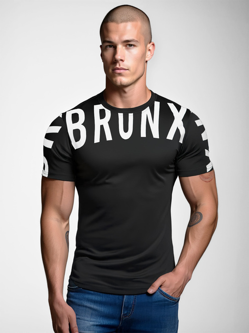 T-shirt męski czarny OZONEE O/8T1265/3Z