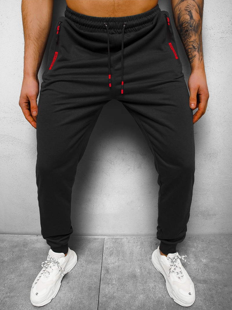 Spodnie dresowe męskie czarne OZONEE JS/68K10339