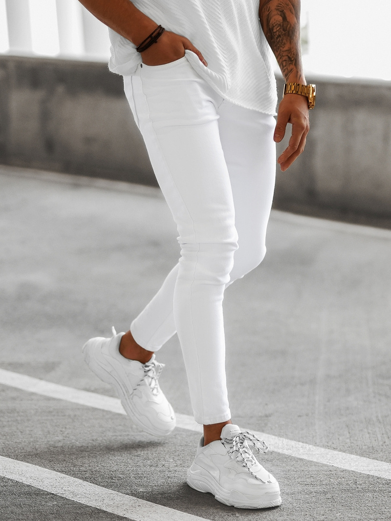 Spodnie jeansowe męskie białe OZONEE E/5348/01Z