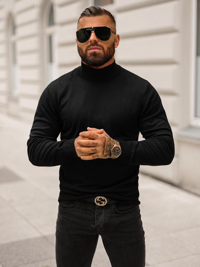 Светр чоловічій чорнi OZONEE O/BM201