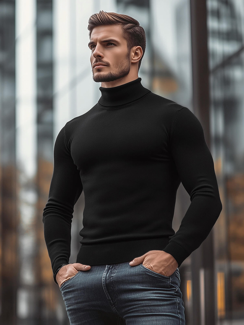 Светр чоловічій чорнi OZONEE O/GM301Z