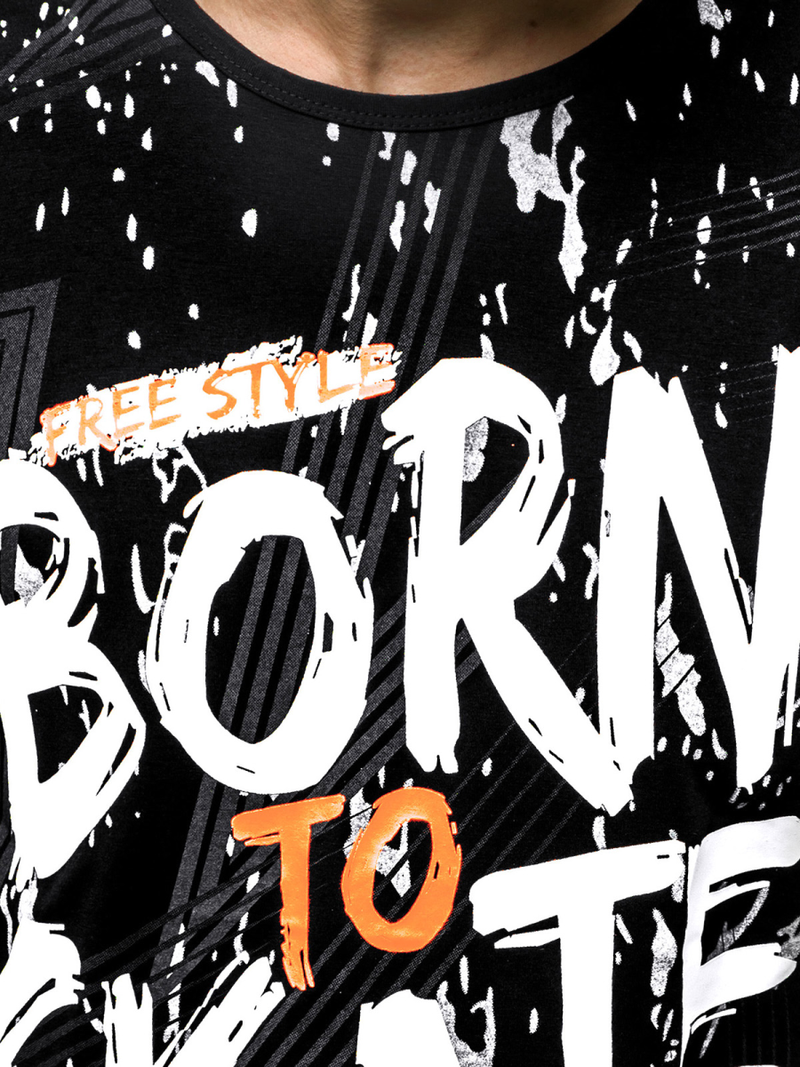 T-Shirt męski czarny OZONEE JS/KS1989