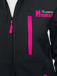 Kurtka softshell damska z kapturem czarna OZONEE JS/HH028/1