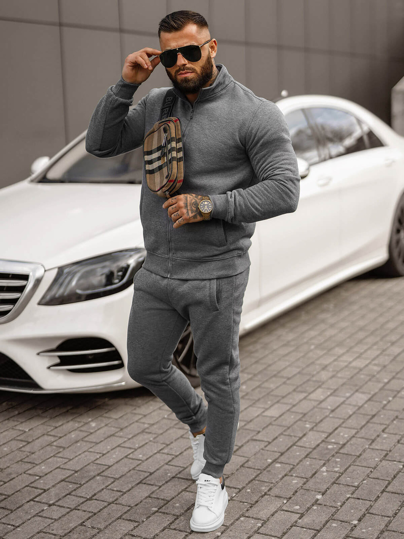 Спортивний костюм чоловічій графіт OZONEE JS/68C10385/5Z