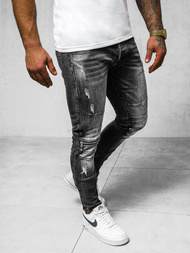 Spodnie jeansowe męskie czarne OZONEE NB/MP007NZ