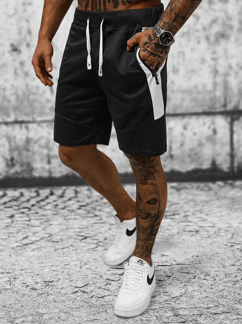 Spodenki dresowe męskie czarne OZONEE JS/8K936