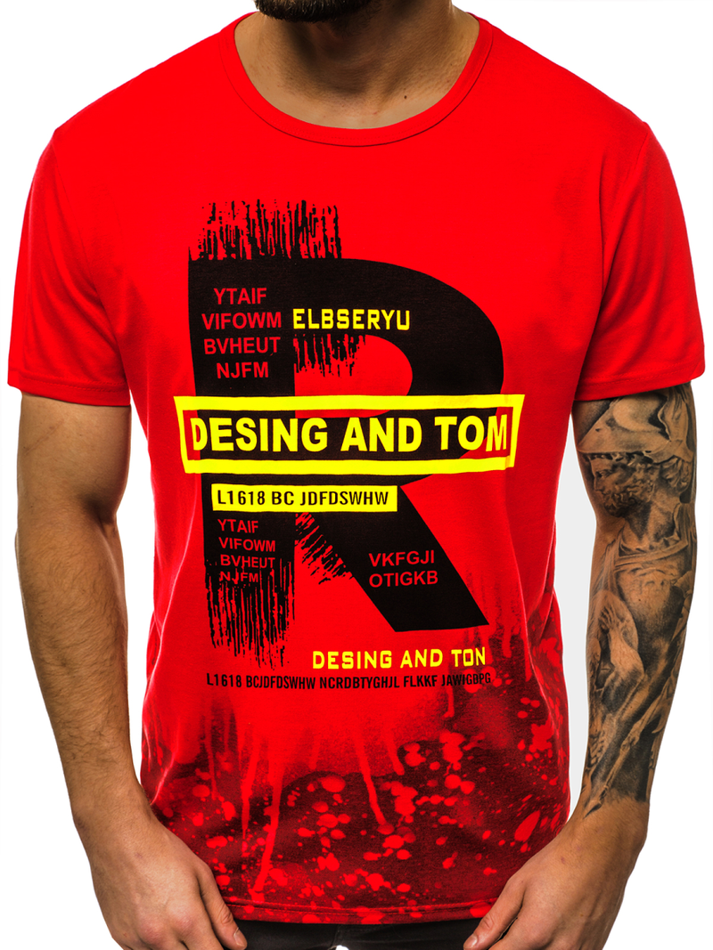 Футболка чоловіча Червона OZONEE JS/KS1945