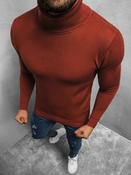 Sweter męski golf ciemny-camel OZONEE TMK/YY02/10Z