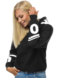 Bluza z kapturem damska czarna OZONEE JS/KSW2035