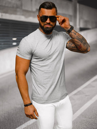 T-shirt męski slim fit szary OZONEE NB/MT3001Z