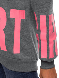 Bluza z kapturem damska grafitowa OZONEE JS/B26034