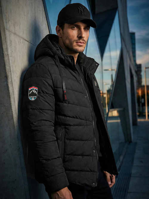 Kurtka męska pikowana czarna OZONEE JS/31M5081/392