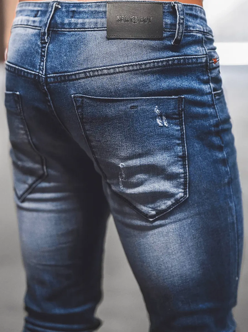 Spodnie jeansowe męskie niebieskie OZONEE NB/MP0054B