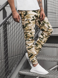 Spodnie męskie joggery beżowe OZONEE A/404