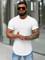 T-shirt męski slim-fit biały OZONEE O/B1147