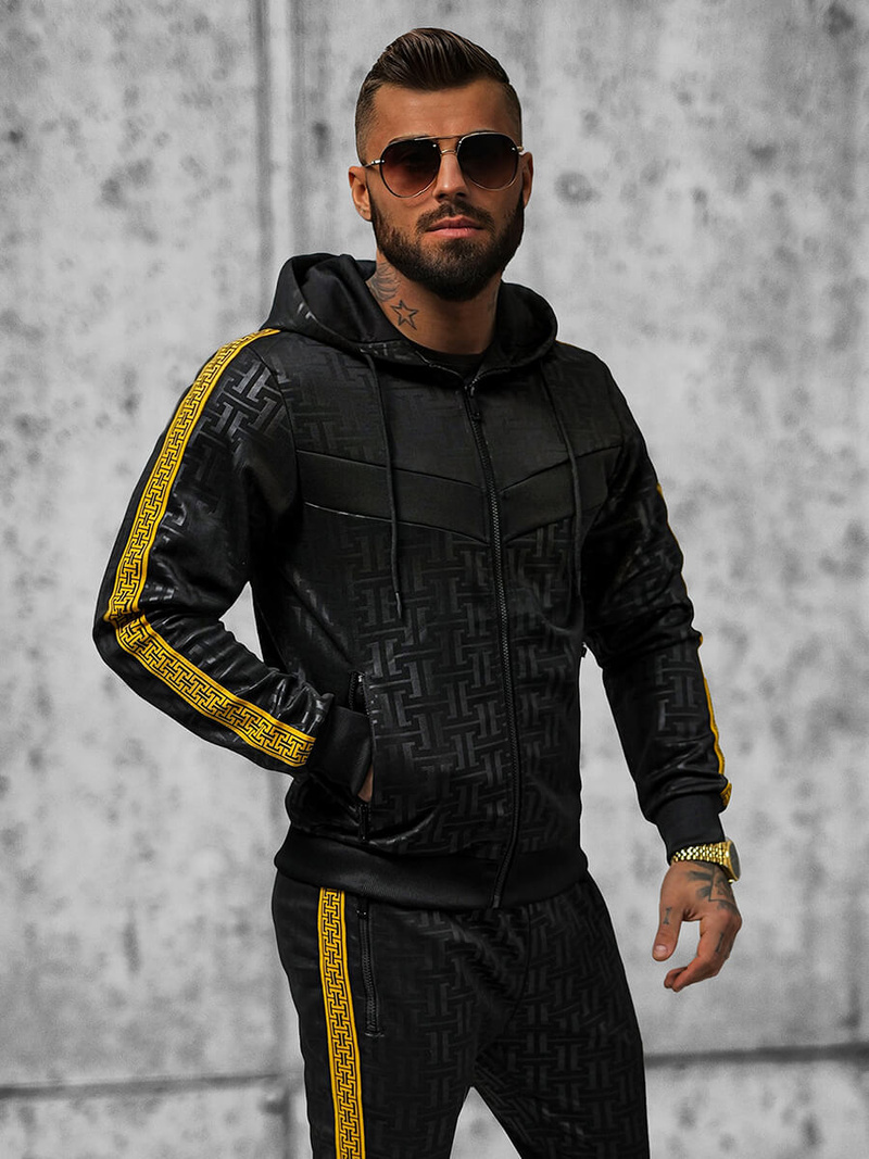 Komplet dresowy męski czarny OZONEE O/3A165