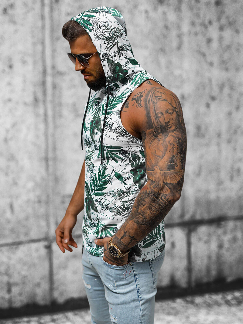 Майка чоловіча Бiло-Зелений OZONEE O/BL307Z