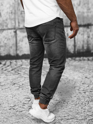 Spodnie jeansowe joggery męskie czarne OZONEE NB/MP0275N