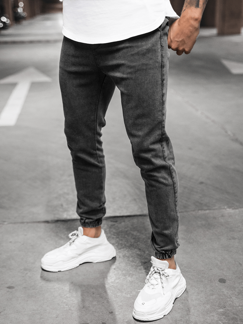 Штани чоловічі джоггери Чорнi OZONEE DJ/5820