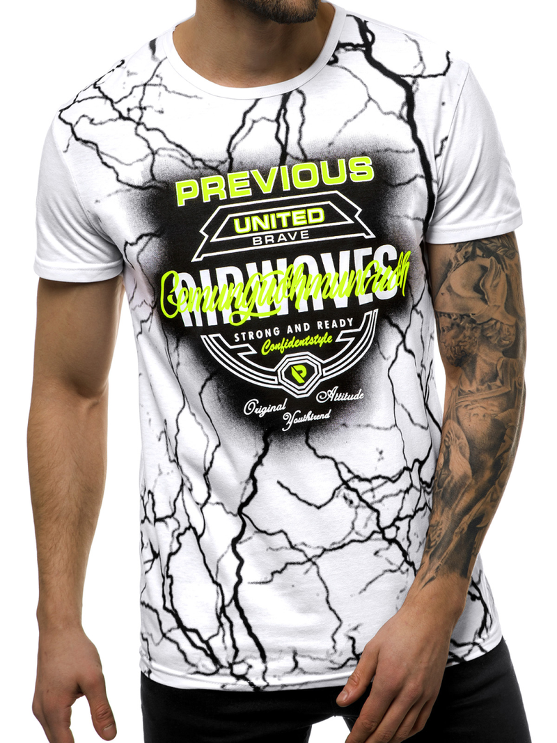 T-Shirt męski biały OZONEE JS/SS10962