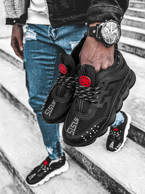 Sneakersy czarno-czarne OZONEE G/2020