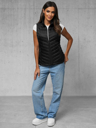 Kamizelka damska pikowana czarna OZONEE JS/16M9063/392