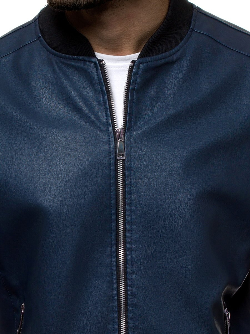 Kurtka skórzana męska granatowa OZONEE JB/JP1147/2Z