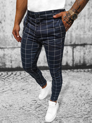 Spodnie męskie chino materiałowe granatowe OZONEE DJ/550173Z