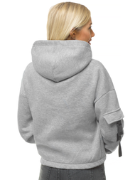 Bluza damska z kapturem szara OZONEE O/12104
