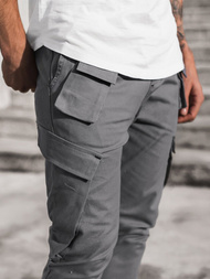 Spodnie męskie chino joggery szare OZONEE G/2788