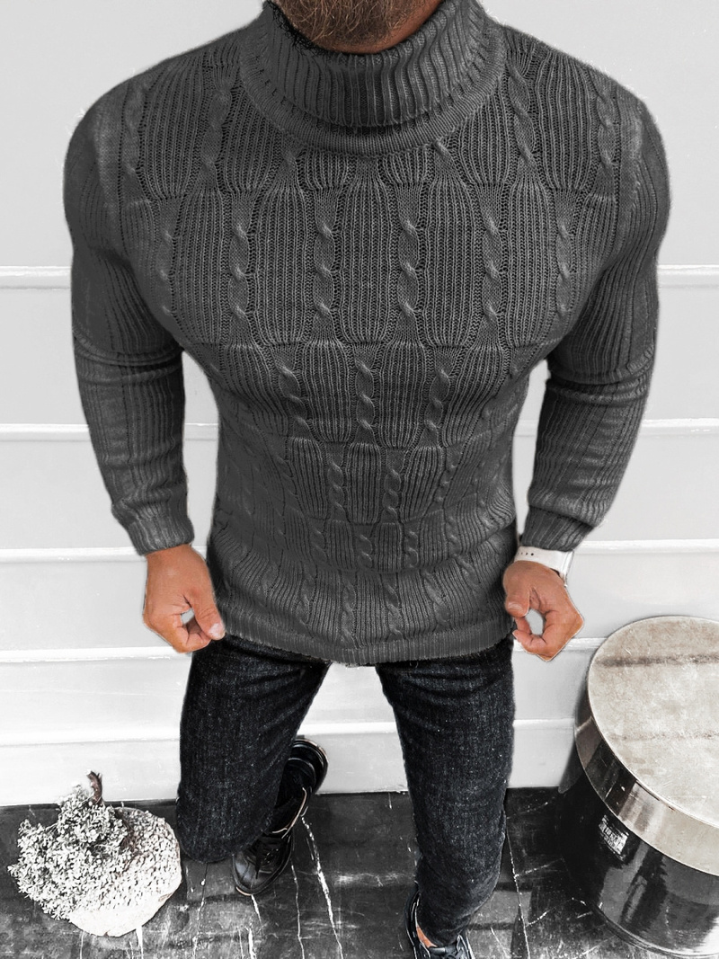 Sweter męski golf grafitowy OZONEE L/2665