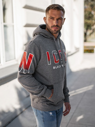 Bluza z kapturem męska grafitowa OZONEE JS/8B1739/5