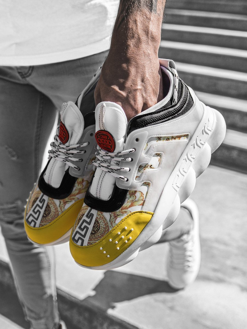 Sneakersy biało-żółte OZONEE G/2020